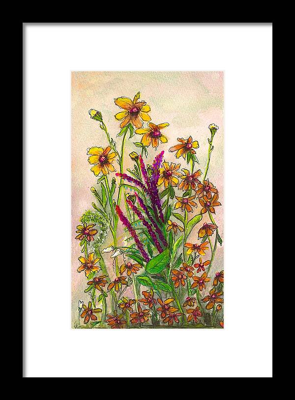 Daisy Framed Print featuring the painting More Daisies Please by Deahn Benware