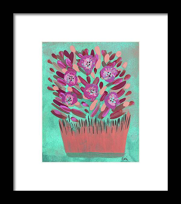 Flowers Framed Print featuring the painting More Flowers for Nana by Corinne Carroll