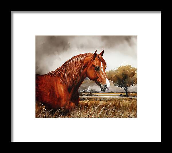 Horse Framed Print featuring the painting Morgan Horse - Flame by Crista Forest