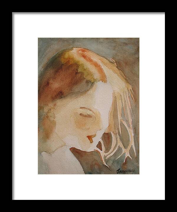 Girl Framed Print featuring the painting Morning Changeling by Jenny Armitage