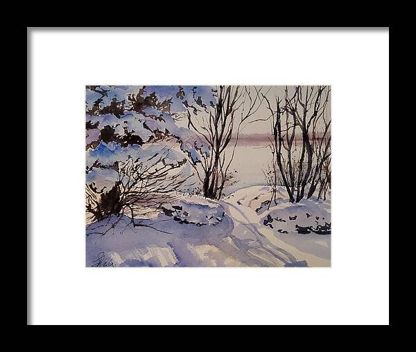 Landscape Framed Print featuring the painting Morning Glow by Sheila Romard