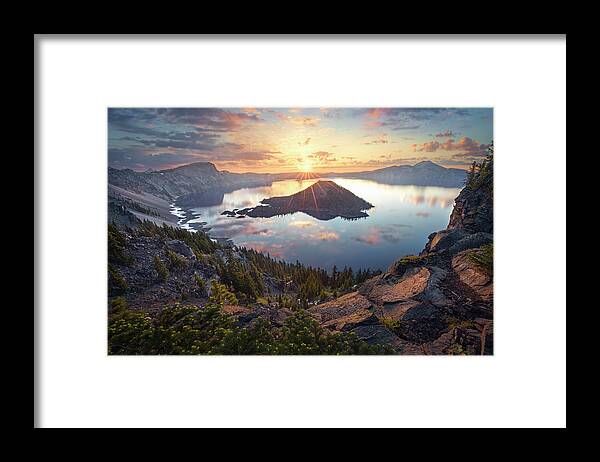 Crater Lake Framed Print featuring the photograph Morning Magic by Slow Fuse Photography