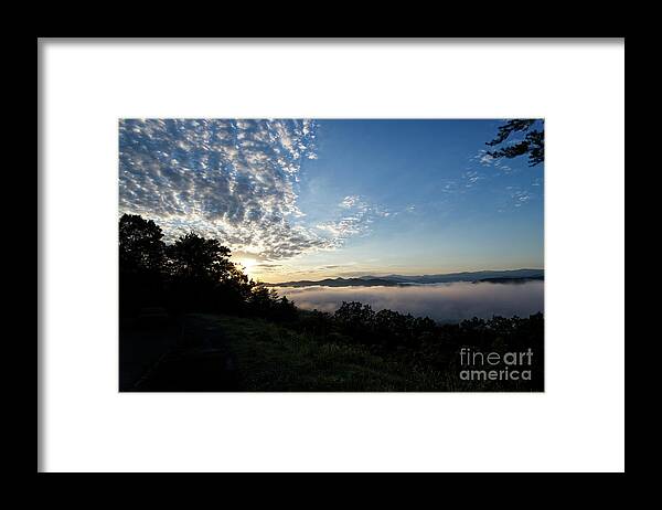 Road Framed Print featuring the photograph Morning on the Foothills Parkway 5 by Phil Perkins