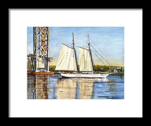 Schooner Framed Print featuring the painting Morning Passage by Tyler Ryder