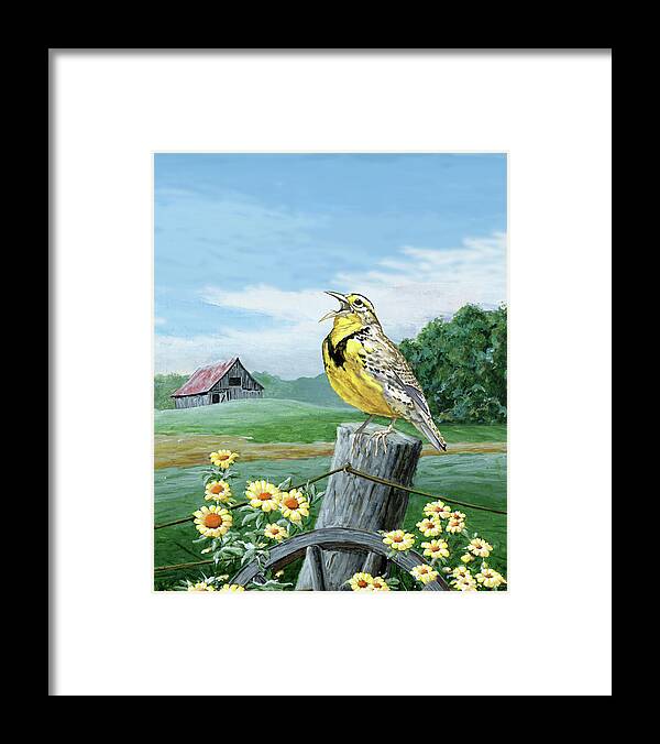 Meadow Framed Print featuring the painting Morning Sunshine by Richard De Wolfe