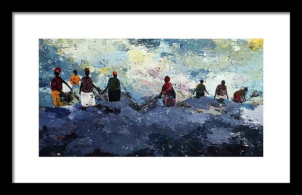 African Art Framed Print featuring the painting Morning Tide by Tarizai Munsvhenga