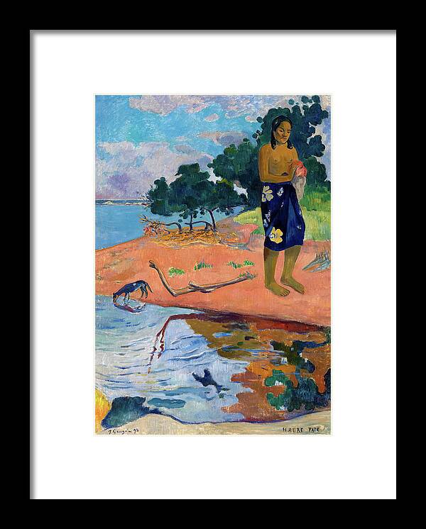Paul Gauguin Framed Print featuring the painting Morning Toilet by Paul Gauguin