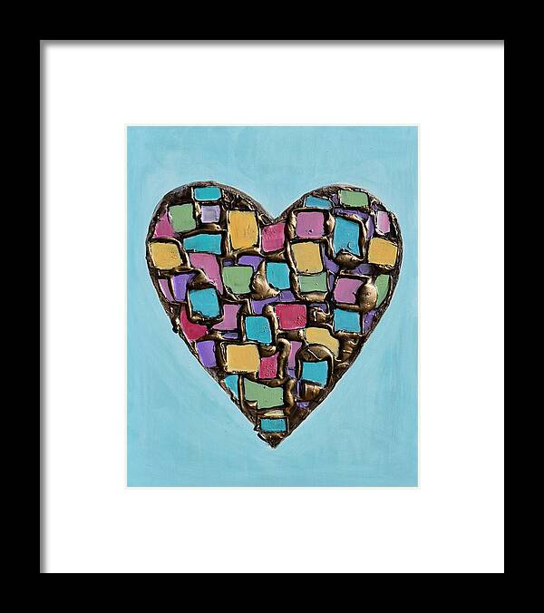 Heart Framed Print featuring the painting Mosaic Heart by Amanda Dagg