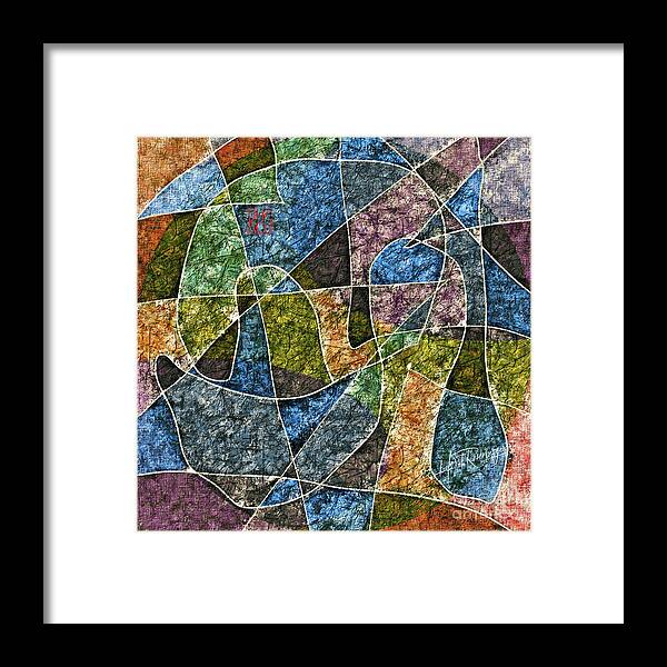 Abstract Framed Print featuring the painting Mosaic by Horst Rosenberger