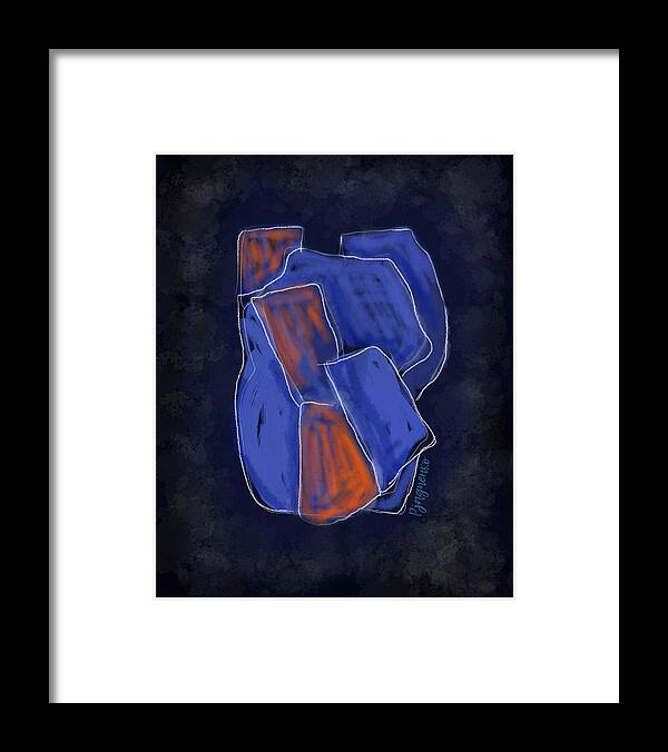 Mosaic Framed Print featuring the digital art Moving rocks by Ljev Rjadcenko