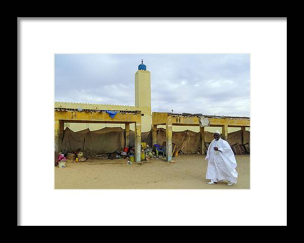 People Framed Print featuring the photograph Mosque in Saint-Louis, Senegal by Frans Sellies