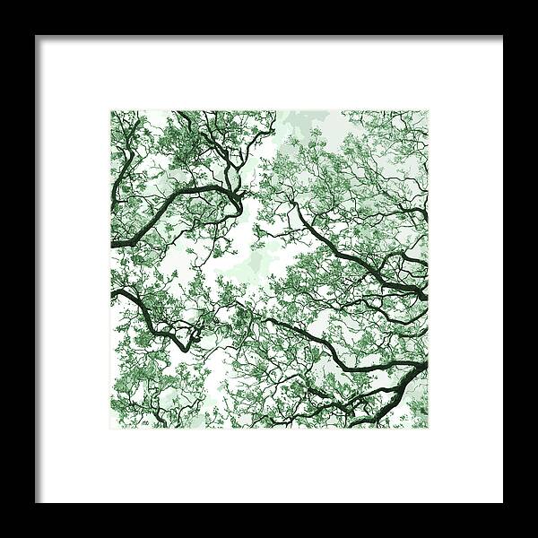 Abstract Nature Framed Print featuring the digital art Moss agate by Moira Risen