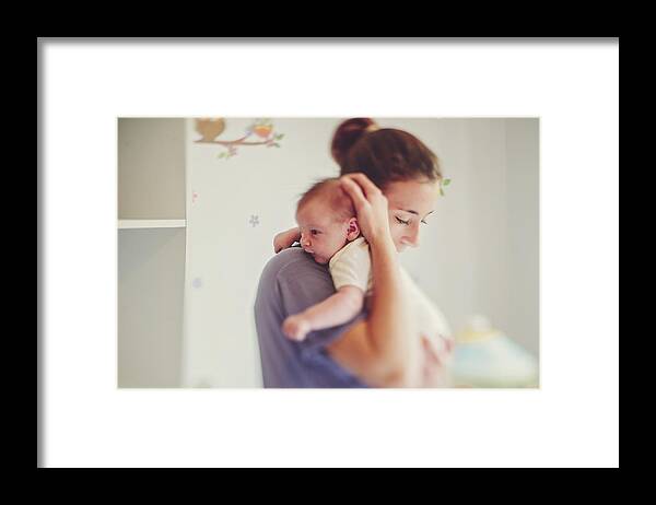 Mid Adult Framed Print featuring the photograph Mother and baby daughter by Sally Anscombe
