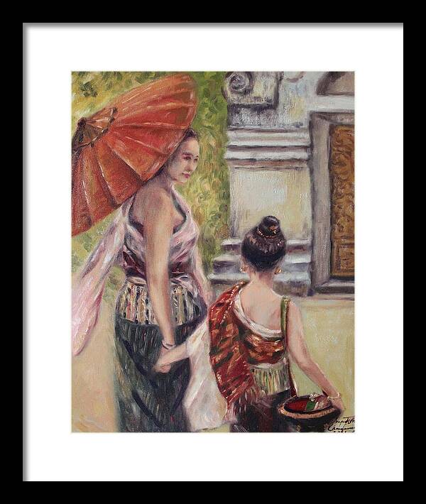 Original Framed Print featuring the painting Compassion by Sompaseuth Chounlamany