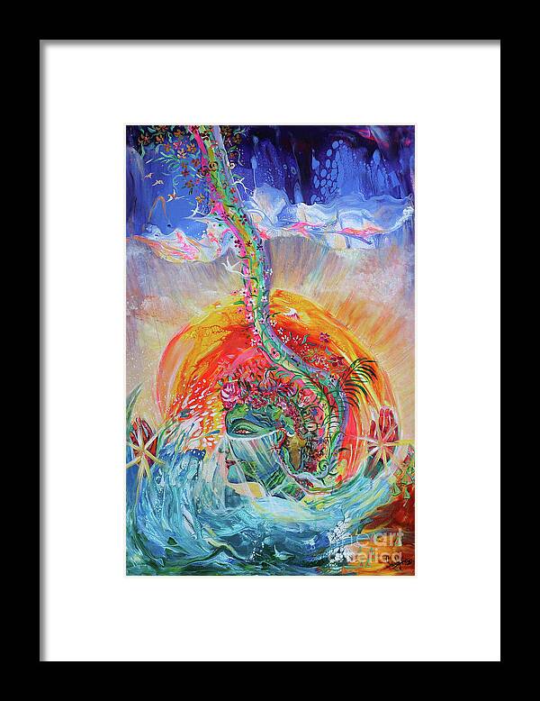 Gaia Framed Print featuring the painting Mother Earth and Corona by Sarabjit Singh