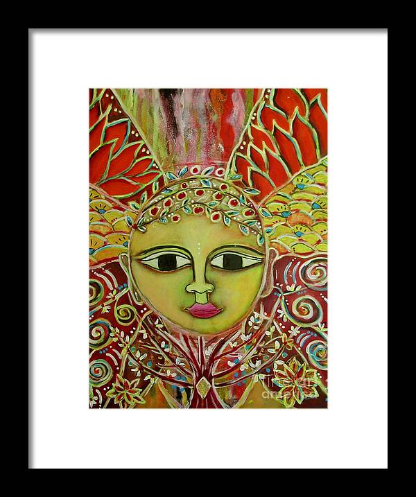 Mother Gaia Framed Print featuring the painting Mother Gaia by Corina Stupu Thomas