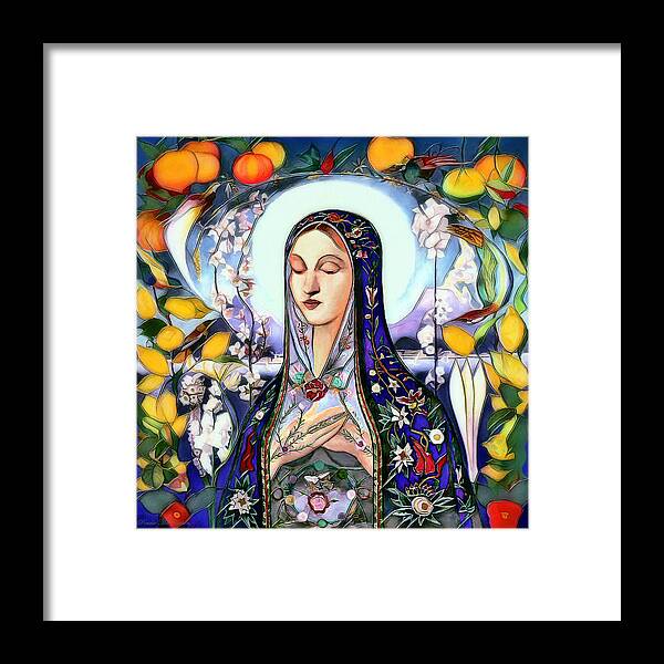 The Virgin Mary Framed Print featuring the digital art Mother Mary by Pennie McCracken