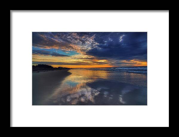 Footbridge Beach Framed Print featuring the photograph Mother Nature's Reflections by Penny Polakoff