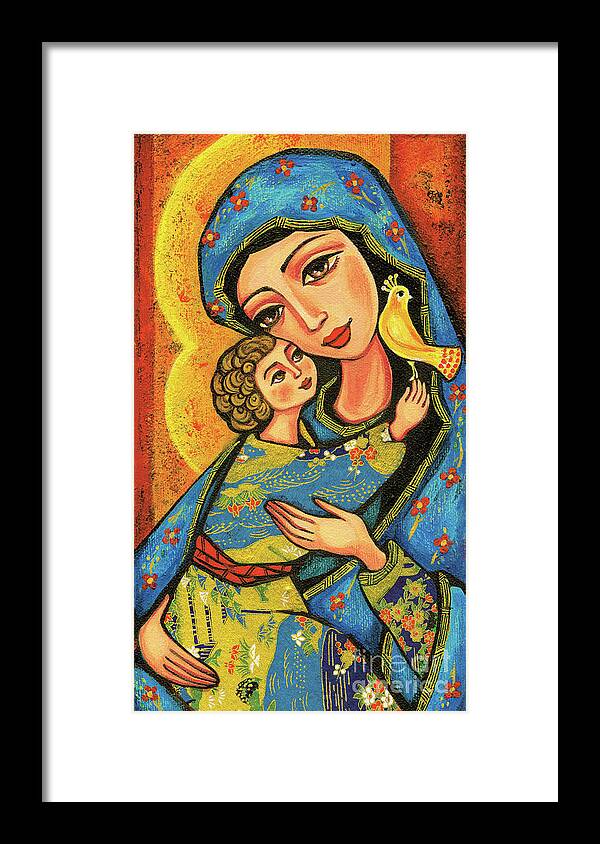 Mother And Child Framed Print featuring the painting Mother Temple by Eva Campbell