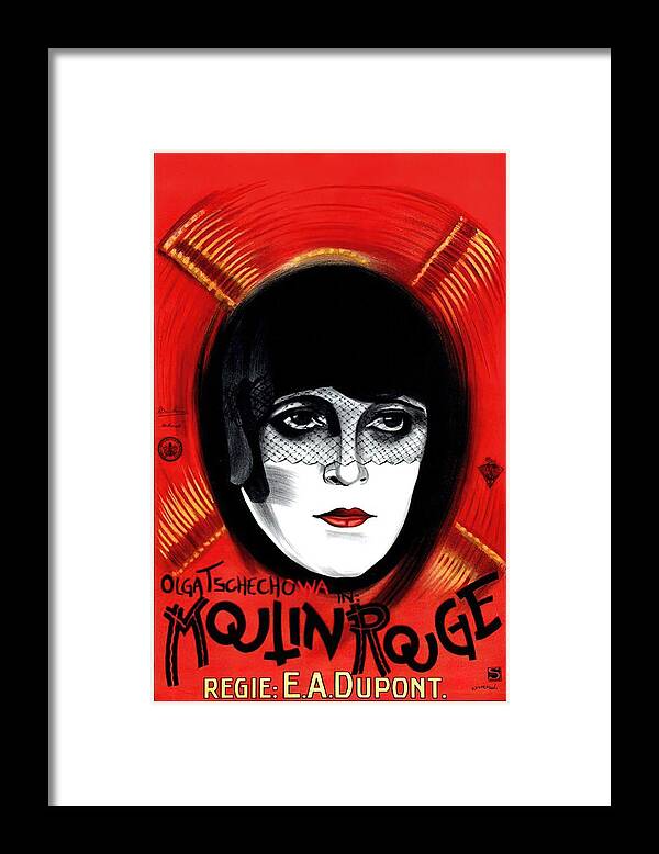 Dolly Framed Print featuring the mixed media ''Moulin Rouge'', 1928 - art by Dolly Rudeman by Movie World Posters