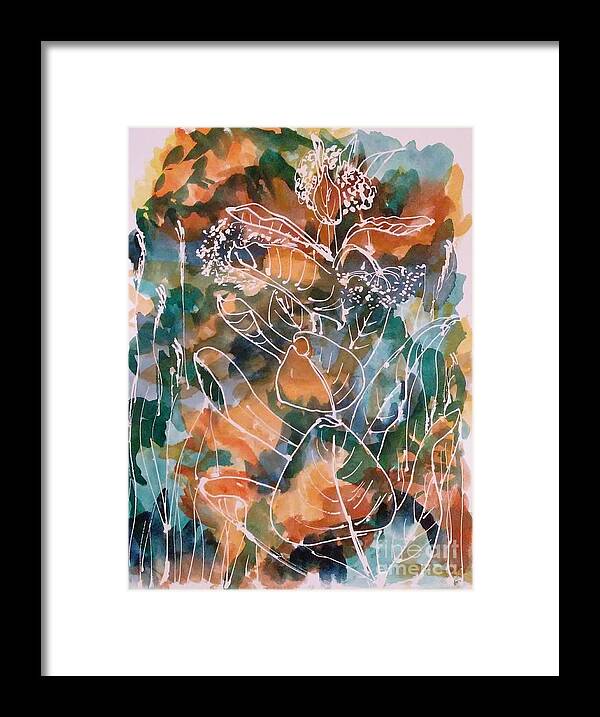 Abstract Framed Print featuring the painting Mounds Park Milkweed by Tammy Nara