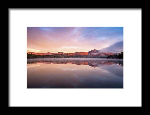 52 With A View Framed Print featuring the photograph Mount Chocorua Autumn Mist by Jeff Sinon