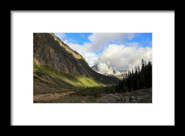 Mount Edith Hiking Trail Framed Print featuring the photograph Mount Edith Cavell Hiking Path by Dan Sproul