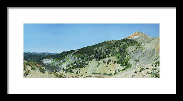 Landscape Framed Print featuring the painting Mount Hood by Elizabeth Mordensky