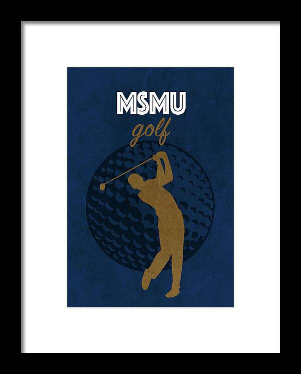 Mount St. Mary's University Framed Print featuring the mixed media Mount St. Mary's University College Golf Sports Vintage Poster by Design Turnpike
