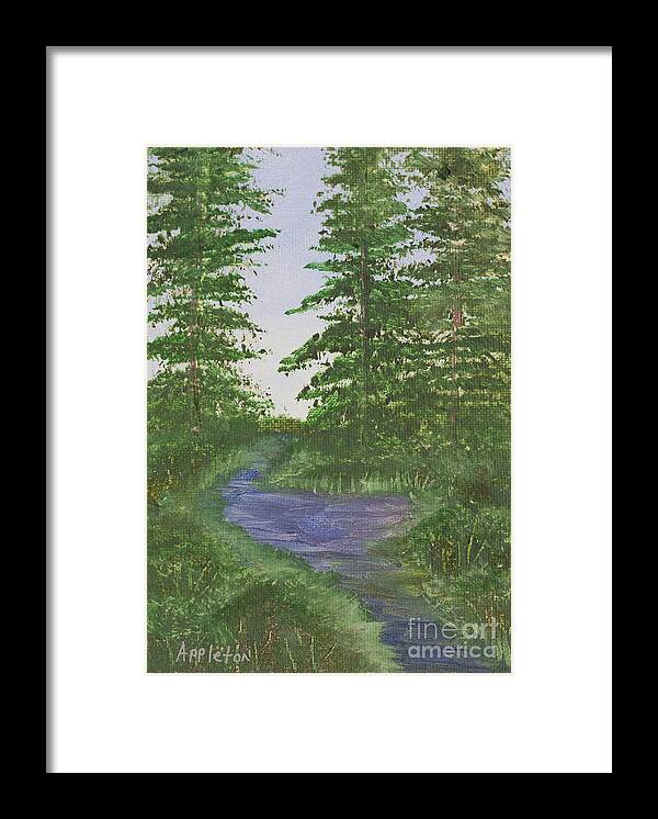 Mountain Brook By Norma Appleton Framed Print featuring the painting Mountain Brook by Norma Appleton