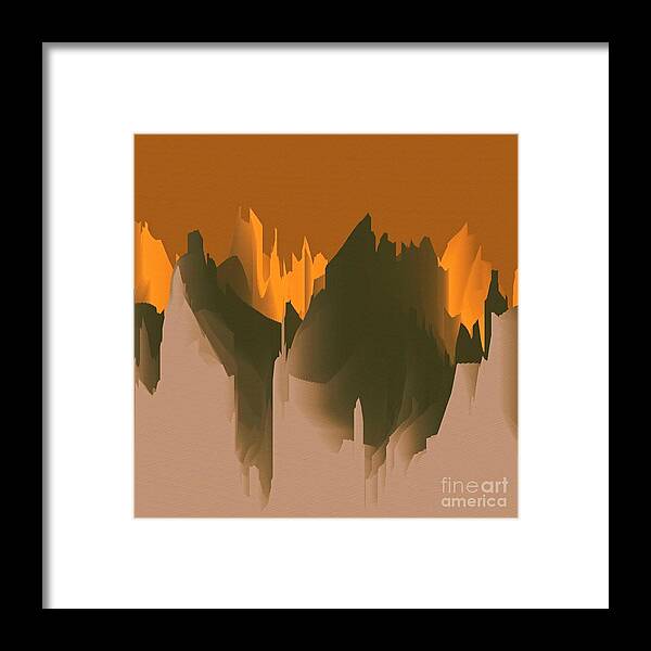 Patterns Framed Print featuring the digital art Mountain Landscape Abstract - 2 by Philip Preston