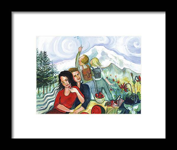 Portraits Framed Print featuring the painting Mountain Mona by Catharine Gallagher
