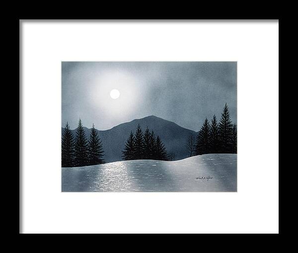 Wilderness Framed Print featuring the painting Mountain Moon by Frank Wilson