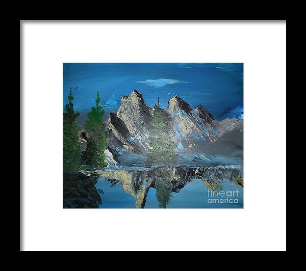 Mountains Framed Print featuring the painting Mountain Reflection Painting # 364 by Donald Northup