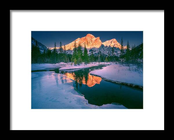 Winter Framed Print featuring the photograph Mountain Reflections #5 by Henry w Liu