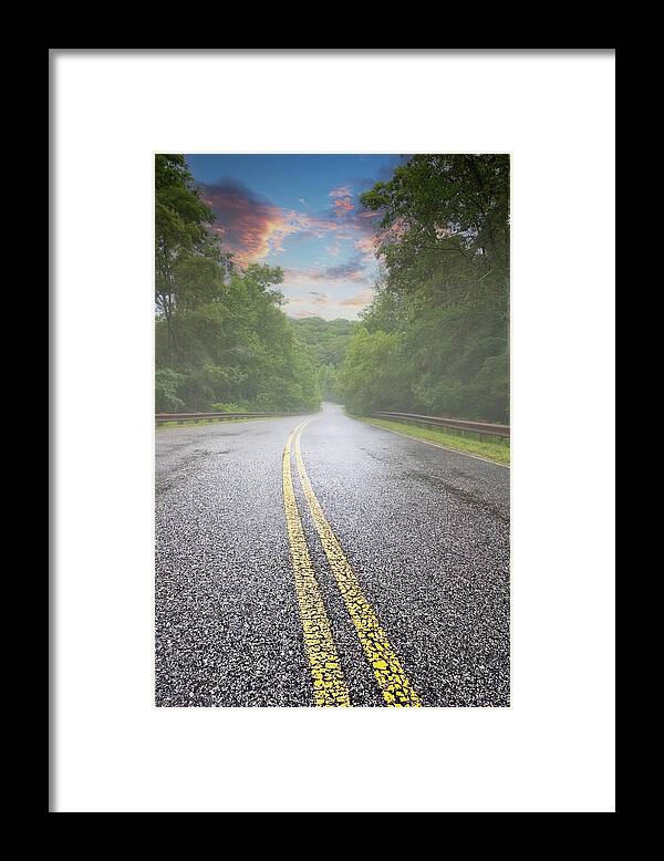 Asphalt Framed Print featuring the photograph Mountain Road by Darryl Brooks