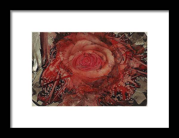 Rose Framed Print featuring the painting Mountain Rose by Angela Marinari