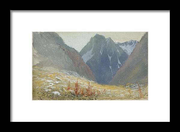 Mountain Framed Print featuring the painting Mountain Scene by Lilias Trotter