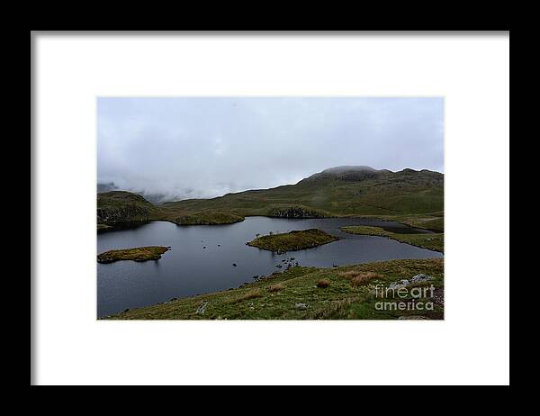 Tarn Framed Print featuring the photograph Mountain Top Angles Tarn with Thick Fog by DejaVu Designs
