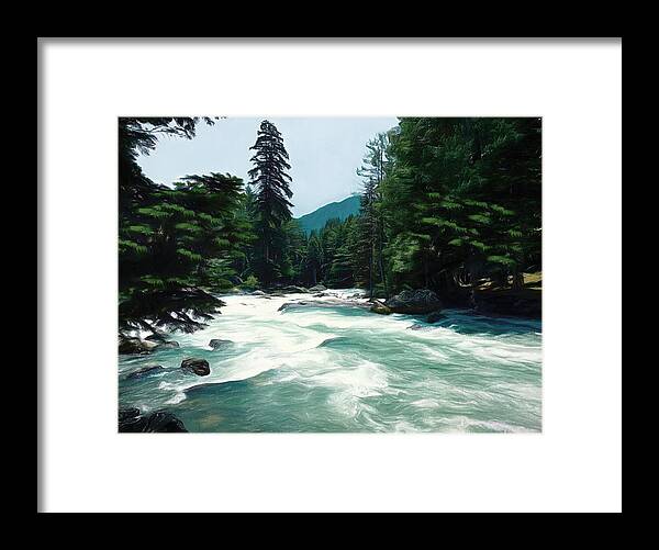River Framed Print featuring the digital art Mountain Valley Stream by Susan Hope Finley