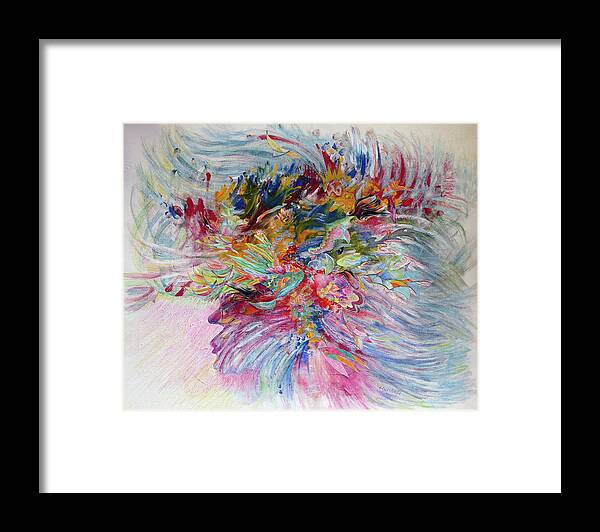 Abstract Framed Print featuring the mixed media Mrs. Rucker's Sea Bonnet by Rosanne Licciardi