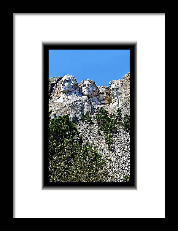 Rushmore Framed Print featuring the photograph Mt. Rushmore Sculptures by Richard Risely