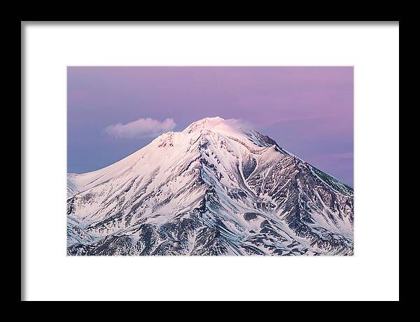 California Framed Print featuring the photograph Mt. Shasta Pretty N Pink by Gary Geddes