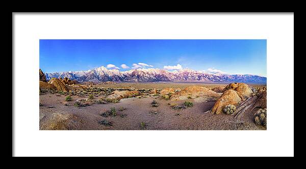 Mt. Whitney Range Framed Print featuring the photograph Mt. Whitney range panorama by GLENN Mohs