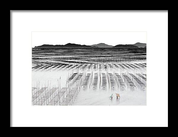 Yancho Sabev Photography Framed Print featuring the photograph Mudflats of Xiapu #3 by Yancho Sabev Art