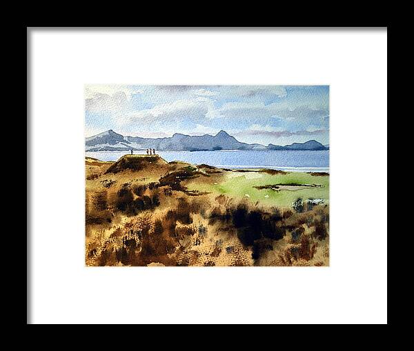  Framed Print featuring the painting Mulcaheys Peak, Waterville. Co Kerry. by Val Byrne