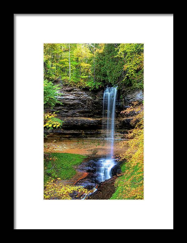 Munising Framed Print featuring the photograph Munising Falls by Cheryl Strahl