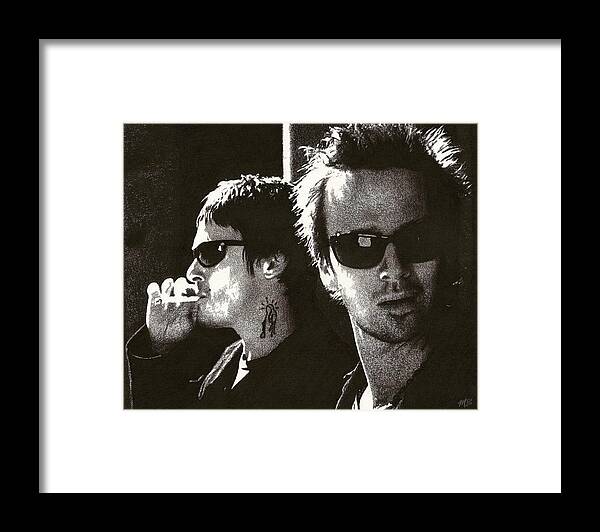 Boondock Saints Framed Print featuring the drawing Murphy and Connor by Mark Baranowski
