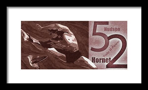 Muscle Cars Framed Print featuring the digital art Muscle Cars / 52 Hudson Hornet by David Squibb