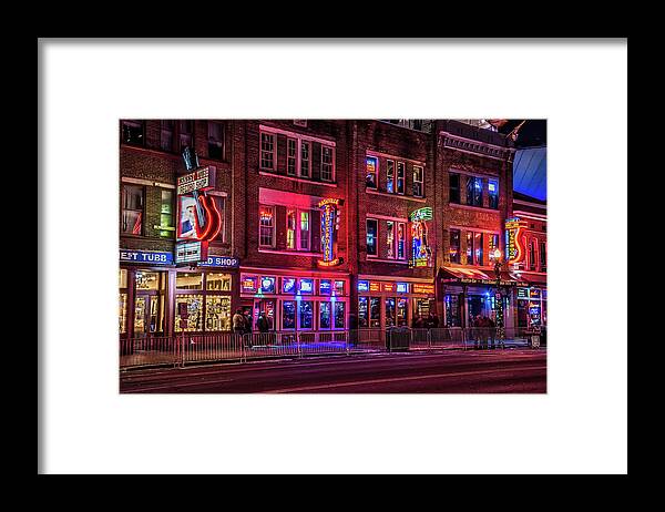 Tennessee Framed Print featuring the photograph Music City lights by Andy Crawford